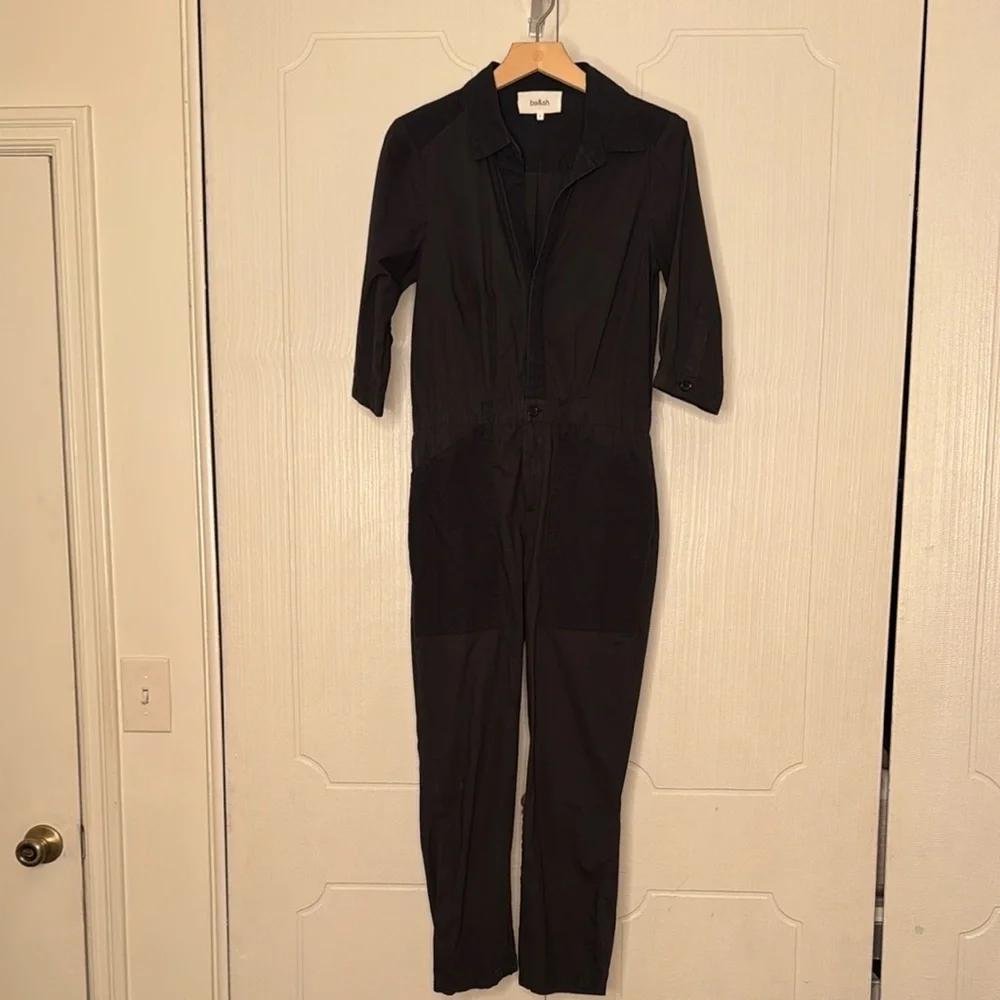 ba&sh • Kalista Black Jumpsuit Coveralls Romper • Dark Grey Faded Black • XS / 0 - Picture 7 of 16